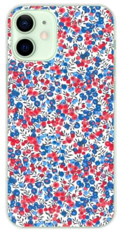 1001coques Coque de Téléphone Compatible pour Apple iPhone 12 Mini, Design Liberty Wiltshire Bleu, Imprimée en France, Étui Souple en Silicone, Housse de Protection.