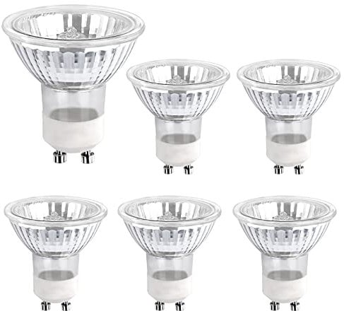 SCNNC Halogenlampe GU10 50W 230V, 500lm Warmweiß 2700K Dimmbar, Halogen Reflektor MR16, Halogen GU10 MR16 für Schrankleuchte, Ausstellungsleuchten, 6 Stück
