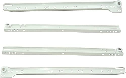 CG94 - Coppia Guide per Cassetti a Rulli 40CM, Portata 25kg | Scorrimento Efficiente | Design Durevole, Bianco