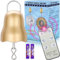 SuLiao Windspielmotor, 1–30 U/min, langsamer Discokugelmotor mit Fernbedienung, 3 drehbare Geschwindigkeitsmodi, goldfarben, drehendes Ornament, hängendes Windspiel (JGMD Motor)