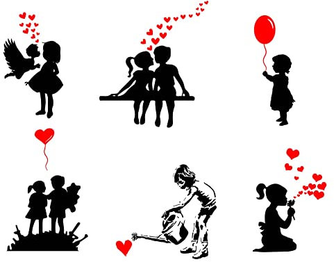 SUPERDANT Banksy Valentinstag Wandsticker Liebe Herz Ballon Wandaufkleber Banksy Inspirierte Aufkleber There is Always Hope Vinyl Wandsticker Für Schlafzimmer Valentinstag Dekor Valentinstagsgeschenk