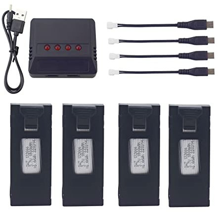 4PCS 3.7V 1800mah Lithium Battery with 4 in 1 Charger for E88 E88PRO E88MAX E525 E99 E99PRO P1 P5PRO K3 S1 P8 RC quadcopter drone accessories spare li-ion battery