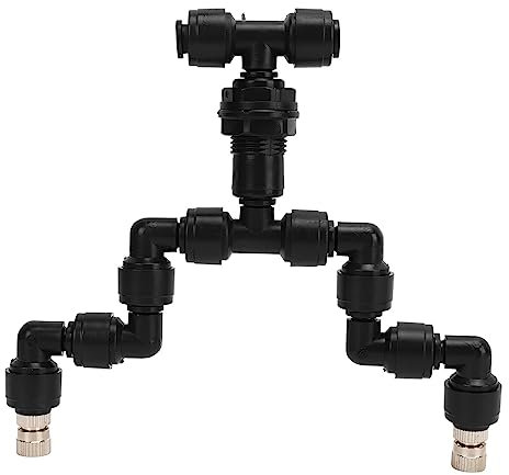 Terrarios de Reptiles Accesorios de Nebulización Reptiles Rociador de Niebla Hábitat de Tortuga Doble Cabeza Rotación de 360 Grados Boquilla de Pulverización para Escalar