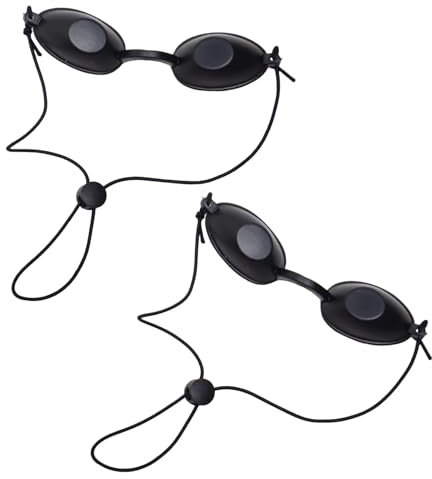 2 Stück Solarium Brille UV Schutz, Schutzbrille für Rotlichtlampe Infrarot Solarium Schutzbrille Laserschutzbrille IPL, Solariumbrille Infrarotlampe Augenschutz Solarium Sonnenbank Brille (Schwarz)