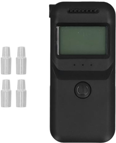 Alkoholtester Atem, Professioneller Atemalkoholtest mit Hochgenauer Sensor-Technologie und LCD-Digitalanzeige | Schnell & Zuverlässig | Inklusive 4 Mundstücken für Zuverlässigen Alkoholtest