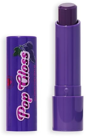 I Heart Revolution Pop Gloss Balm, Hydrating Lip Balm With Glossy Finish & Hint Of Colour, Vegan & Cruelty-Free, Grape Purple