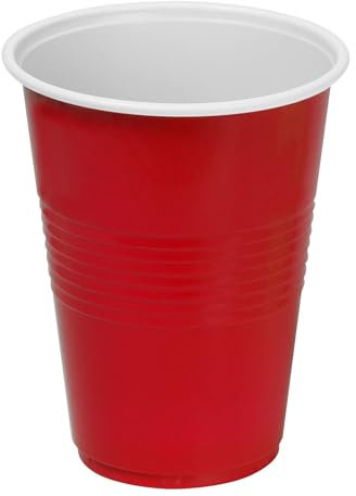 Algon | Set De Vasos Color Rojo 450cc 10 Unidades - Set Vasos Plástico Resistente Y Reutilizable Diseño Moderno Y Elegante Ideal Para Fiestas Y Eventos