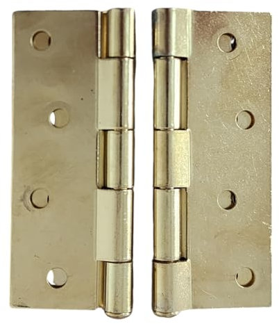 Loose Pin Butt Hinges 100mm (4) Electro Brased Holes for No.8 Wood Screw (1 Pair)