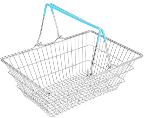 Gogogmee Mini-supermarktkorb, Aufbewahrungskorb, Dekorativer Handkorb Aus Eisen, Puppen-mini-möbelkorb, Winziger Drahtkorb Mit Griff Für Kinder, Mini-hausmöbel-Dekorationen
