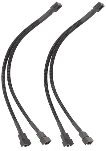 Lot de 2 câbles répartiteurs de ventilateur PWM 3/2/1 voies 4 broches 24,9 cm pour un meilleur refroidissement