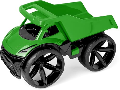 Wader Maximus 64010 - Dumper Truck in Green with Lockable Recess and Wide Tyres, Size Approx. 59 cm, for Children from 12 Months, Suitable as a Gift for Creative Play