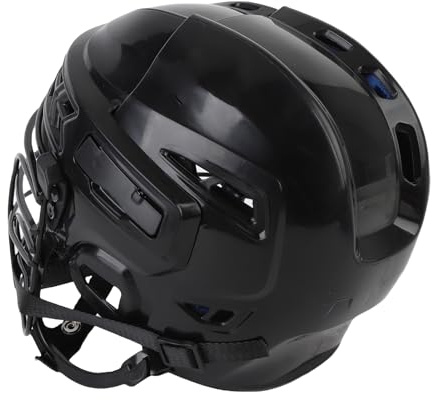 Dilwe Hockey Helmet, Lightweight PP EVA Hockey Training Helmet with Facemask Cage for Youth Adult Kids Ice Sports Gear High Impact Protection Comfortable Visibility (L)
