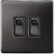 Black Nickel Double Light Switch 2 Gang 2 Way N304GME Screwless Finish Wall Push Button Plate