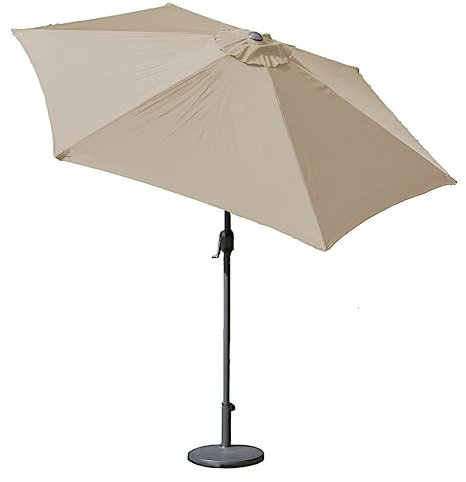 GardenKraft Parasol Beige à manivelle et inclinable 2,7 m. 270x270x240 cm Beige