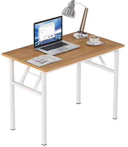 Need Klapptisch kleiner Computertisch Schreibtisch 100CM Klappbar und Montagefrei,Tisch aus E1 Holzwerkstoffen und Stahlrahmen,Konferenztische,PC Tisch Bürotisch Esstisch für Zuhause und Büro,100*60CM