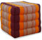 livasia Würfelkissen quadratisch - 40x40x40cm - Sitzhocker mit organischem Kapok, Sitzpouf, Lagerungswürfel viereckig, Bodenkissen Hocker Fußbank Fußhocker handgefertigt (Orange)