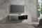 Wuun® TV Lowboard TV Board hängend I 100cm-280cm I Hängeschrank Wohnwand/Somero Weiß-Matt/Schwarz-Hochglanz I 120cm