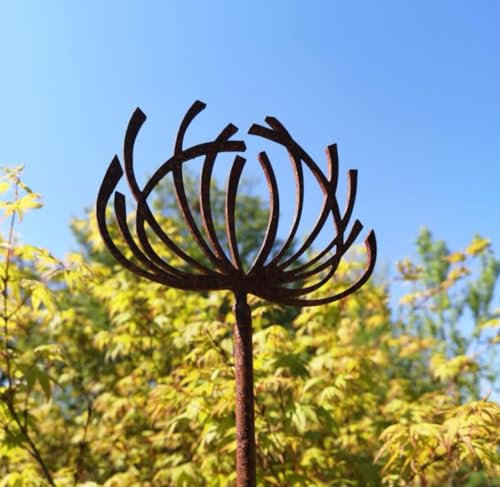 GAP GARDEN PRODUCTS Solid metal 5Ft (152cm) Clematis design Plant Stake/support (pack of 3) bare metal that will age over time (rust patina finish)