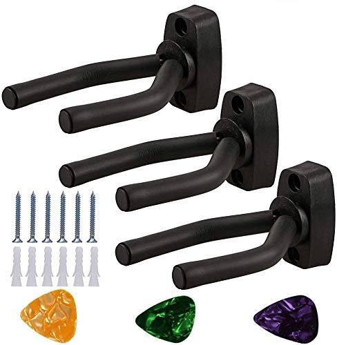 Electrely 3 Stück Gitarre Haken Halter Wand Halterung Display Gitarren Ständer für Akustik Gitarre, Ukulele, Bass, Banjo, Violine, E-Gitarre,Mandoline usw