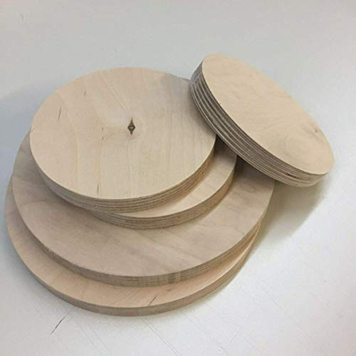 Runde Holzscheibe Holz Rund Birke Multiplexplatte Scheibe Multiplex Tischplatte Rundholz (Stärke/Dicke 12mm, Ø 500mm)