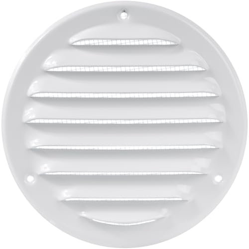 Griglia in metallo da 10,2 cm, colore bianco, copertura per bocchetta di ventilazione, griglia di ventilazione integrata, rete per ventilazione HVAC