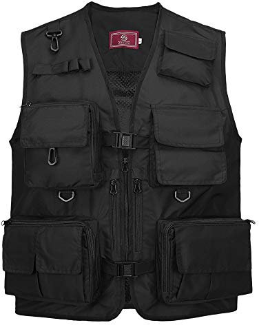 Lixada Mens Multi Pocket Vest, Fishing Photography Vest Summer Jackets Quick Dry Waistcoat