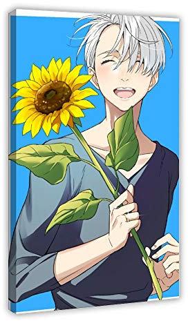 Anime-Poster Yuri on Ice 10, Leinwand-Poster, Schlafzimmer, Dekoration, Sport, Landschaft, Büro, Raumdekoration, Geschenk, 50 x 75 cm, Rahmen