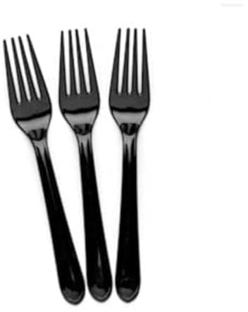 100 Black Forks Strong Heavy Duty (Washable & Reusable)