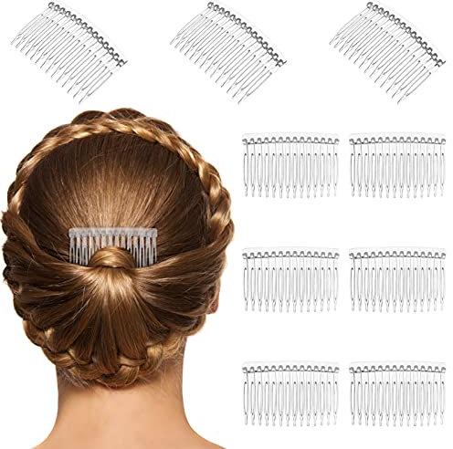 FRCOLOR 10 Stück Kunststoff Zähne Haar Kämme Haar Seite Kamm Mit Zähne Braut Hochzeit Schleier Kämme für Frauen DIY Kopfstück Transparent
