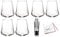 Riedel SL Stemless Wings Wine/Champagne Glass (6-Pack) with Cuisinart Wine Pourer and Microfiber Polishing Cloth Bundle (5 Items)