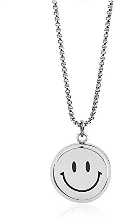Double Face Anhänger Halskette für Frauen Ausdruck Smiley Halsketten Männer Titan Stahl Hip Hop Schmuck Freunde Geschenke
