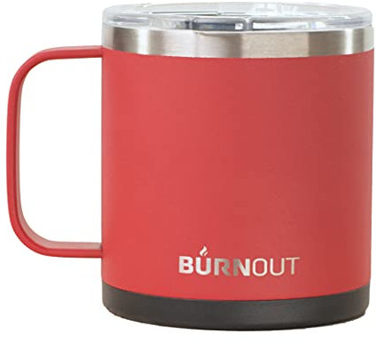 BurnOut 2.0 Instant Drinkability Temperature Control Tasse (400 ml, rot mit schwarz)