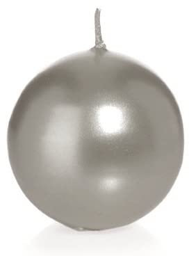 Kugelkerzen Silber, Ø 10 cm, 6 Stück