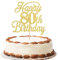 Xsstarmi 1 Pack Happy 80th Birthday Cake Topper Glitter 80 & Fabulous Cheers to 80 Years Old Birthday Cake Pick for Celebrating 80th Birthday Anniversary Party Cake Decorations Supplies Gold