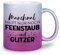 glitzertassen.de® | Manchmal hilft nur Feenstaub und Glitzer | Tasse mit Glitzer | Geschenkidee | Geburtstag | Lustige Sprüche | Kaffeetasse | Keramik | 330 ml | Silberviolett