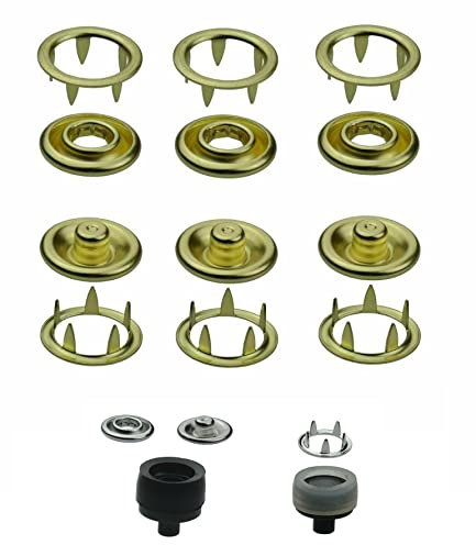 Druckknöpfe Jersey wählbar von 8,5 mm bis 10,5 mm + Einsatzwerkzeug von ISTA TOOLS passend in die Prym Vario-Zange + 50 Stück Jersey-Snaps, Metallknöpfe, Messing rostfrei & nickelfrei (Größe 8,5 mm)