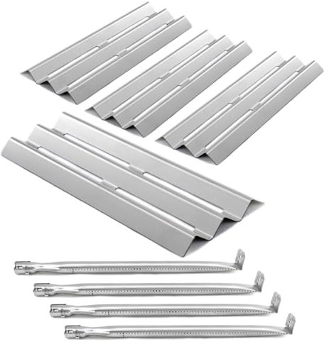 Btcdr Grill Ersatzteile für Napoleon LEX485/605/730 LE LD485 Series Grills S81001, 4 Pack Grillbrenner und Heizplatten, Edelstahl