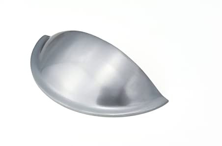 Infinity Decor Satin Chrome Shell Cup Handle 86mm - Solid Brass Kitchen Cabinet Drawer Cupboard Door Pull