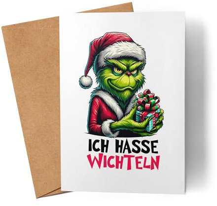 Lilavie-Design Ich Hasse Wichteln Karte Ironisch Lustig Weihnachtshasser Wichtel