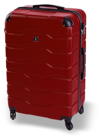 BERTOO XL Hartschalenkoffer, 97 l, ABS, Rot, Reisegepäck, 4 abnehmbare 360°-Rollen