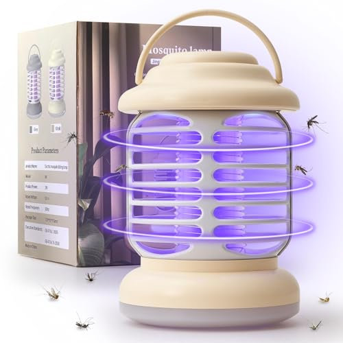 BRIMETI Lámpara Antimosquitos Electrico, UV Mata Mosquitos Electrico 3 en 1 Anti Mosquitos Lámpara de Insectos Recargable por USB Matamosquitos Repelente Mosquitos, para Interior y Exterior Jardín