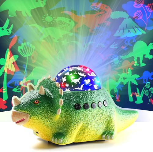 Jouet Veilleuse Dinosaure, Lampe Dinosaure peut Ramper, Veilleuse Dinosaure Etoile Projection avec 12 Types de Bruit Blanc, Veilleuse Enfant Projecteur pour 2-10 ans Garçons et Filles Cadeau Noel