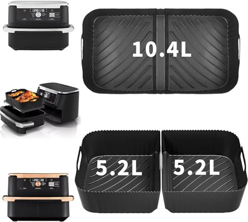 3 piezas de freidora de aire caliente Accesorios para Ninja Foodi Flexdrawer 10.4L AF500EU AF500EUCP, COSORI Dual Blaze TwinFry XXL 10L, Cecotec 9000, 1 × 10.4 L+2 × 5.2L Airfryer freidoras accesorios