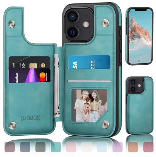 Designed for iPhone 11 Case Wallet, Card Holder Case with [2 Screen Protectors][Magnetic Clasp Folio Cover][RFID Blocking Leather] Shockproof Women Men Cases 6.1 for Apple 11 Light Green