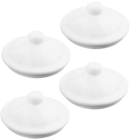 MAGICLULU Enamel Cup Lid Set of 4 Versatile Round Covers for Tea Mugs Replacement Lids for Cups 8.5Cm Prevents Spills & Keeps Drinks Clean