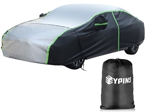 EYPINS 210D Waterproof Breathable Universal Car Cover – All-Weather Indoor/Outdoor Protection for Jaguar S-Type, Audi A5, BMW 4 Series, Ford Mondeo & More(490x190x150cm)
