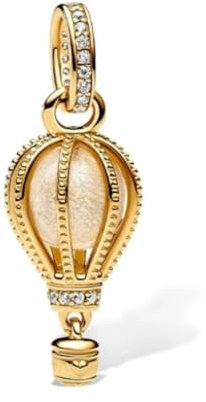 GHMIOU Charms Gold 925er Sterlingsilber Bead Charm für Armbänder, Halsketten, Cartoon Charms, Schmuck, Geschenk für Frauen und Mädchen zu Weihnachten (Hot Air Balloon)