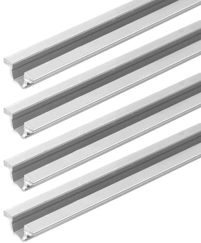 cyclingcolors 4x Riel 1m para Puerta de Armario para Ruedas Puertas Correderas Guía de Carro Corredizas Plástico, Blanco