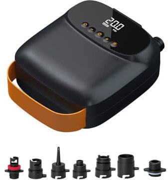 Wave Electric Pump for SUP & Kayak | Portable Pump for Fast Inflating | 20PSI | Black/Orange