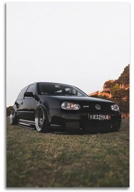 LKUHG Performance-Sportwagen-Poster, MK4, Golf R32, Rennwagen-Poster, dekorative Malerei, Leinwand, Wandposter und Kunstdruck, moderne Familienschlafzimmer-Dekoration, Poster, 40 x 60 cm